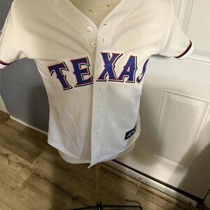 Majestic Major League Baseball Texas Rangers‎ Med  Baseball Jersey EUC